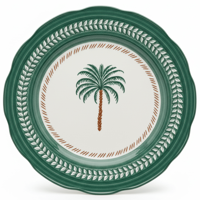 Angela Tropical Coconut Ceramic Dinner Plate – 26 cm (White & Green) - Al Kabayel Discount CentreAngela Tropical Coconut Ceramic Dinner Plate – 26 cm (White & Green)PlatesANGELAAl Kabayel Discount Centre