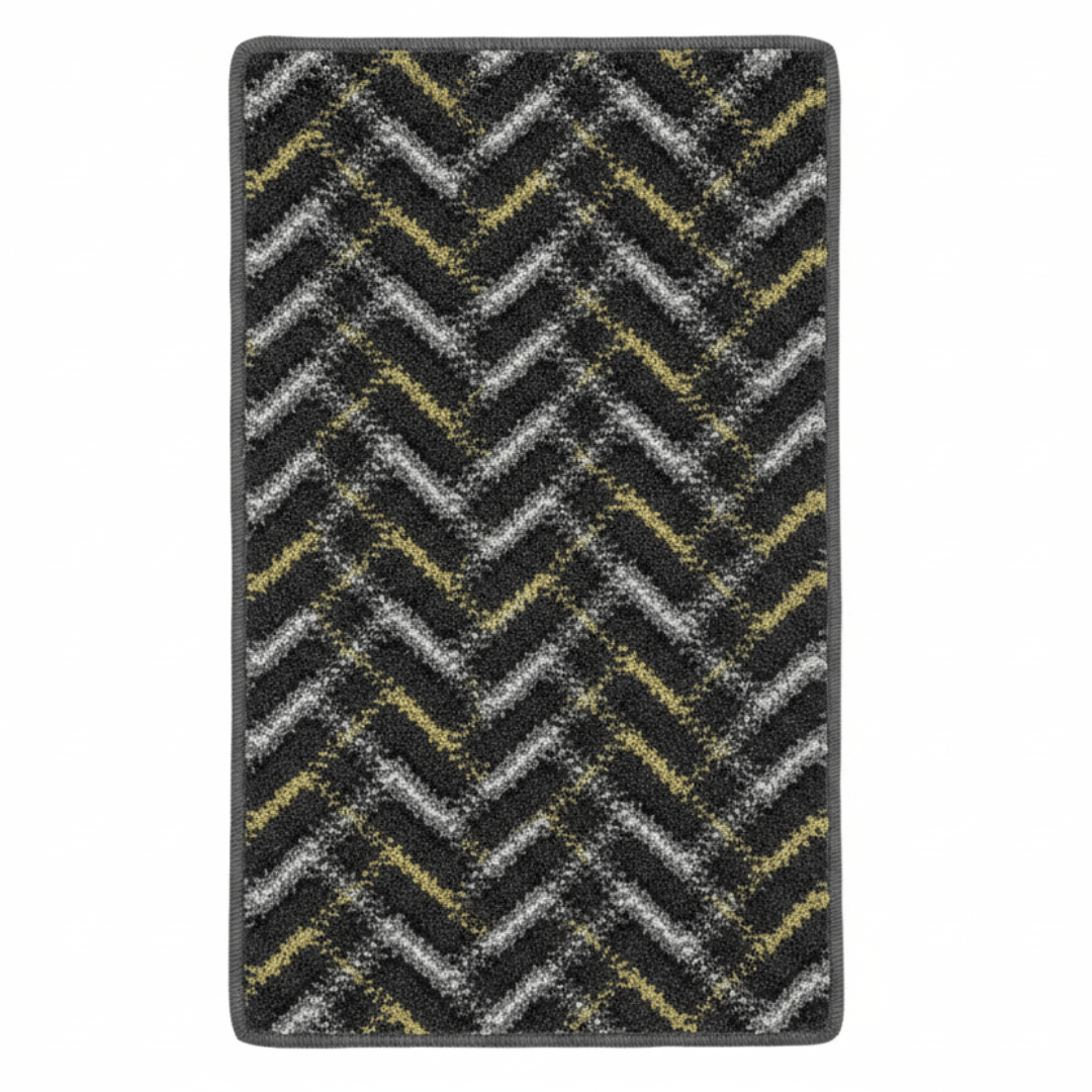 Anti-Slip Rectangle Door Mat 62×38 cm | Chevron Zigzag Pattern | Charcoal, Olive & Silver | Indoor & Outdoor Entrance Rug for Home, Kitchen & Villa - Al Kabayel Discount CentreAnti-Slip Rectangle Door Mat 62×38 cm | Chevron Zigzag Pattern | Charcoal, Olive & Silver | Indoor & Outdoor Entrance Rug for Home, Kitchen & VillaDoormatsAKDCAl Kabayel Discount Centre