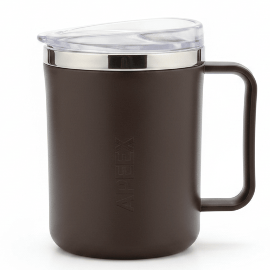 Apex Classy Sipper Mug 300ml — Brown | Stainless Steel & Premium Plastic | Insulated Travel Mug with Leak - Proof Lid - Al Kabayel Discount CentreApex Classy Sipper Mug 300ml — Brown | Stainless Steel & Premium Plastic | Insulated Travel Mug with Leak - Proof LidMugsAPEXAl Kabayel Discount Centre