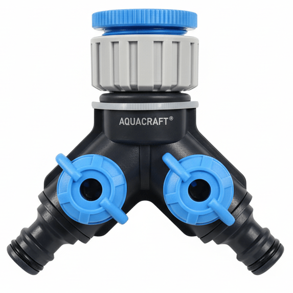 Aquacraft 3/4 Inch Double Tap Connector – Dual Water Flow Control Adapter for Garden & Outdoor Use - Al Kabayel Discount CentreAquacraft 3/4 Inch Double Tap Connector – Dual Water Flow Control Adapter for Garden & Outdoor UseGardening ToolsAQUACRAFTAl Kabayel Discount Centre