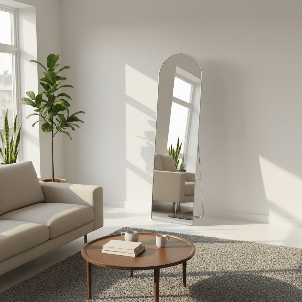 Arched Full-Length Floor Mirror with Metal Stand - 160× 40cm - Al Kabayel Discount CentreArched Full-Length Floor Mirror with Metal Stand - 160× 40cmMirrorsAKDCAl Kabayel Discount Centre