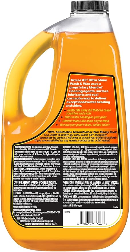 ARMOR ALL Ultra Wash Wax 64 Oz 10346, Orange, Car Wash Wax, 10346, 1 Piece - Al Kabayel Discount CentreARMOR ALL Ultra Wash Wax 64 Oz 10346, Orange, Car Wash Wax, 10346, 1 Piececleaning suppliesARMORALLAl Kabayel Discount Centre