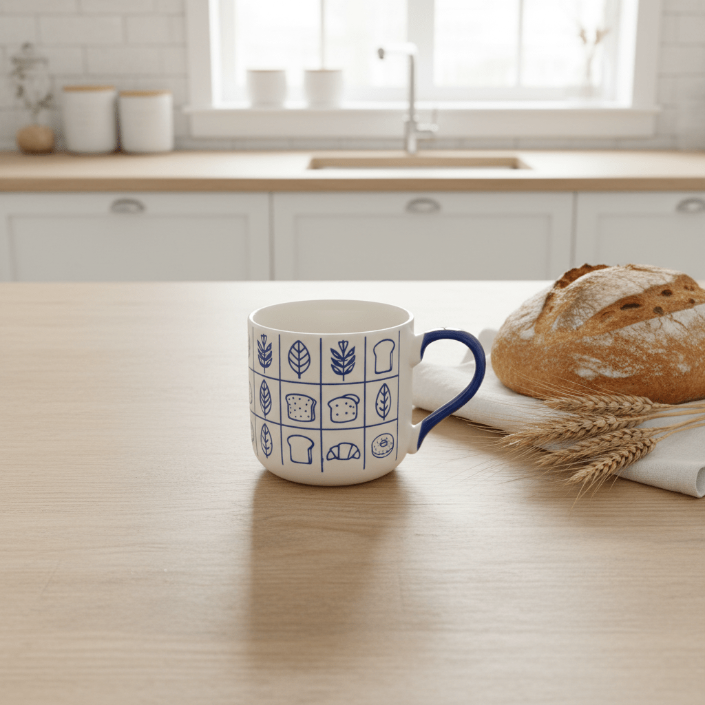 Artisan Ceramic Mug 380ml — Blue Harvest Edition | White & Blue Illustrated Mug with Ergonomic Handle - Al Kabayel Discount CentreArtisan Ceramic Mug 380ml — Blue Harvest Edition | White & Blue Illustrated Mug with Ergonomic HandleMugsAKDCAl Kabayel Discount Centre