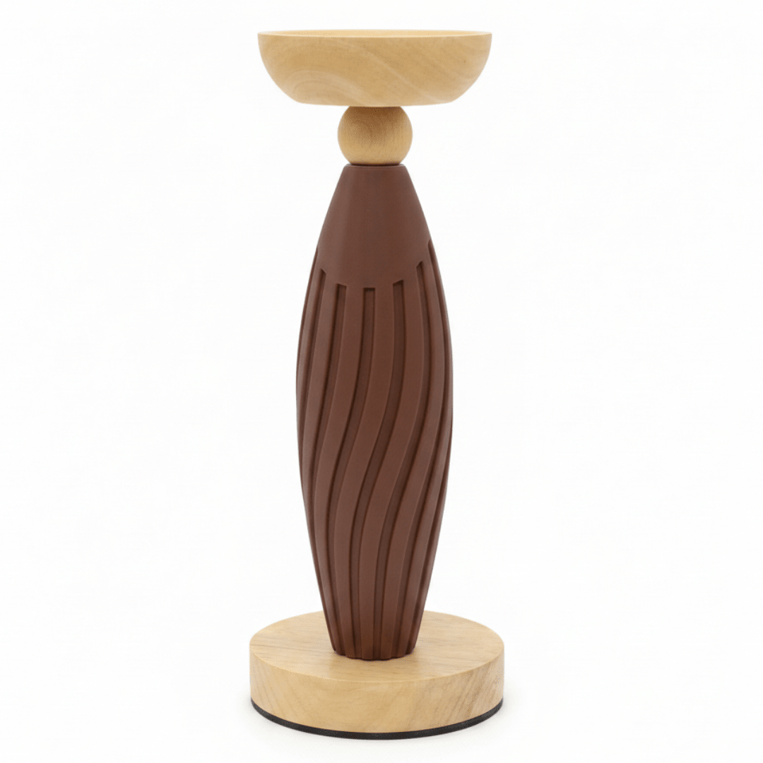 Artisan Two - Tone Candle Holder | Brown Plastic & Natural Wood | 26cm - Al Kabayel Discount CentreArtisan Two - Tone Candle Holder | Brown Plastic & Natural Wood | 26cmHome Décor AccentsAKDCAl Kabayel Discount Centre