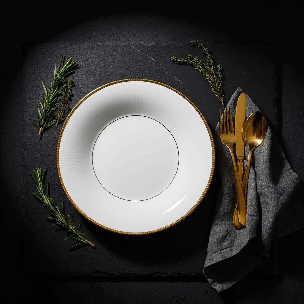 Ascot White Porcelain Soup Plate with Gold Rim — 9 Inch - Al Kabayel Discount CentreAscot White Porcelain Soup Plate with Gold Rim — 9 InchPlatesASCOTAl Kabayel Discount Centre