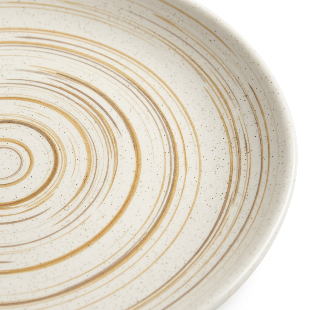 Ceramic Plate Cream and Beige - 20cm