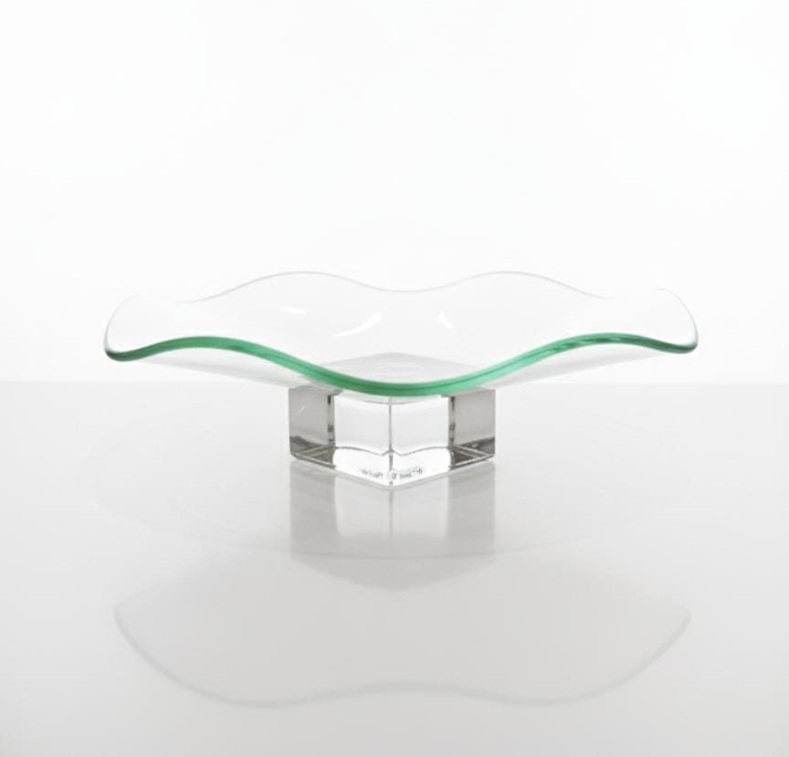 AKDC Round Glass Serving Tray – 19×5 cm Transparent Design, Perfect for Serving Sweets, Snacks & Fruits