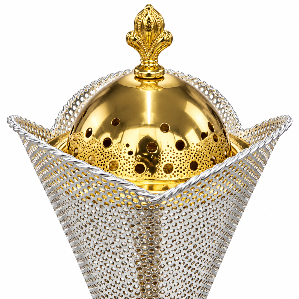 Metal Incense Burner with Decorative Lid – 22×14cm