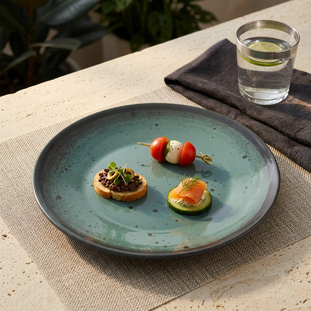 Hi-Luxe Round Melamine Plate Teal Green - 7.5 Inch