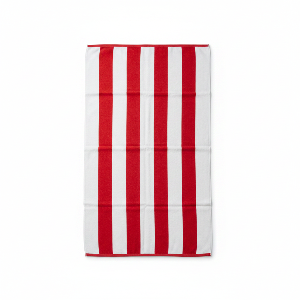 BTC Bath Towel Red & White Stripes - 70×140cm
