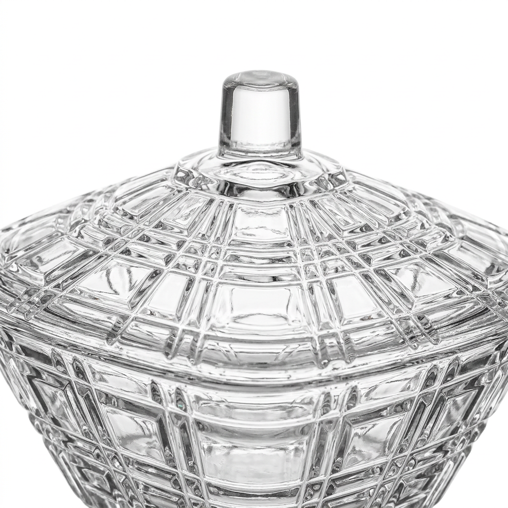 Deli Glass Sugar Pot with Lid – 12cm