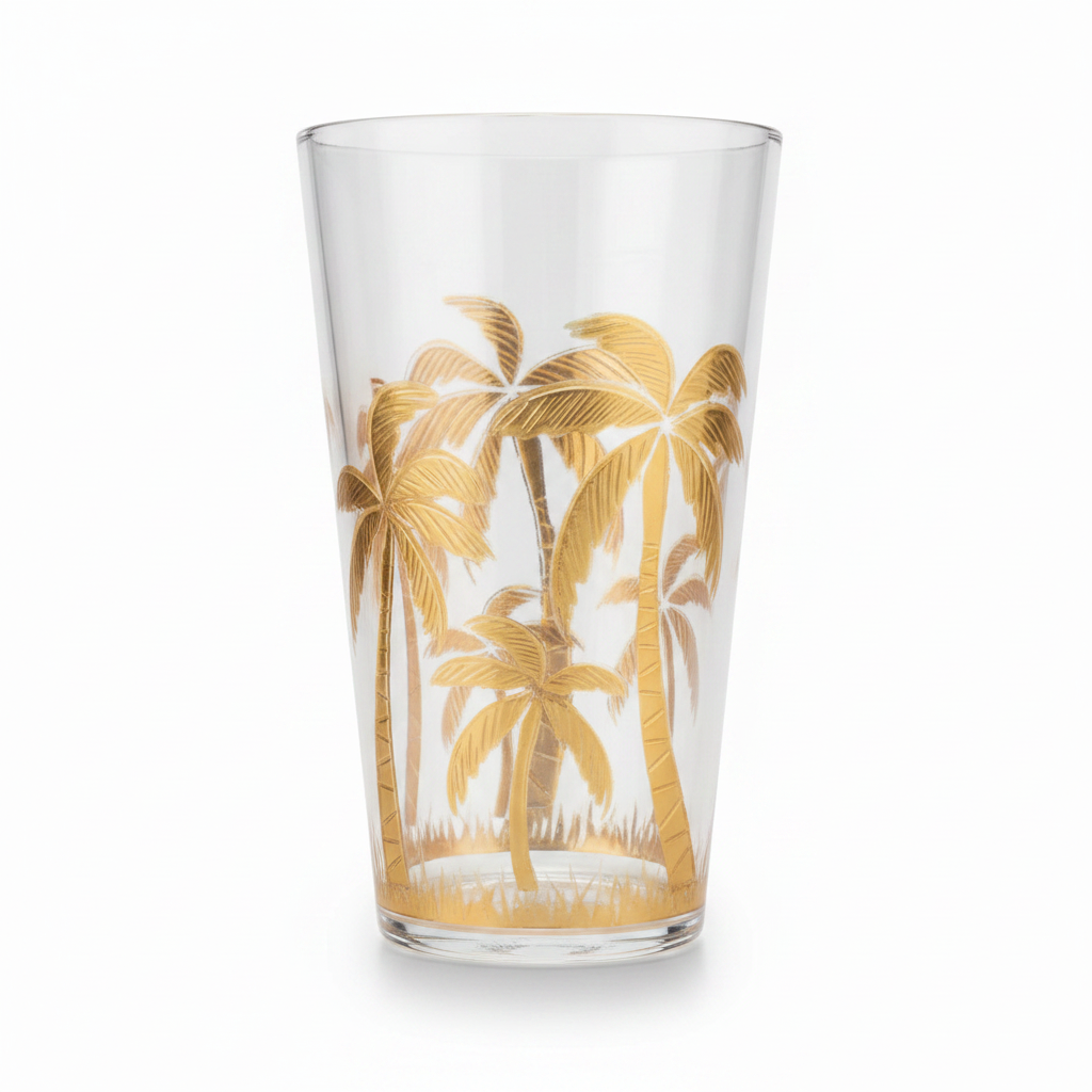 AHT Gold Palm Tree Design Acrylic Tumbler - 450ml