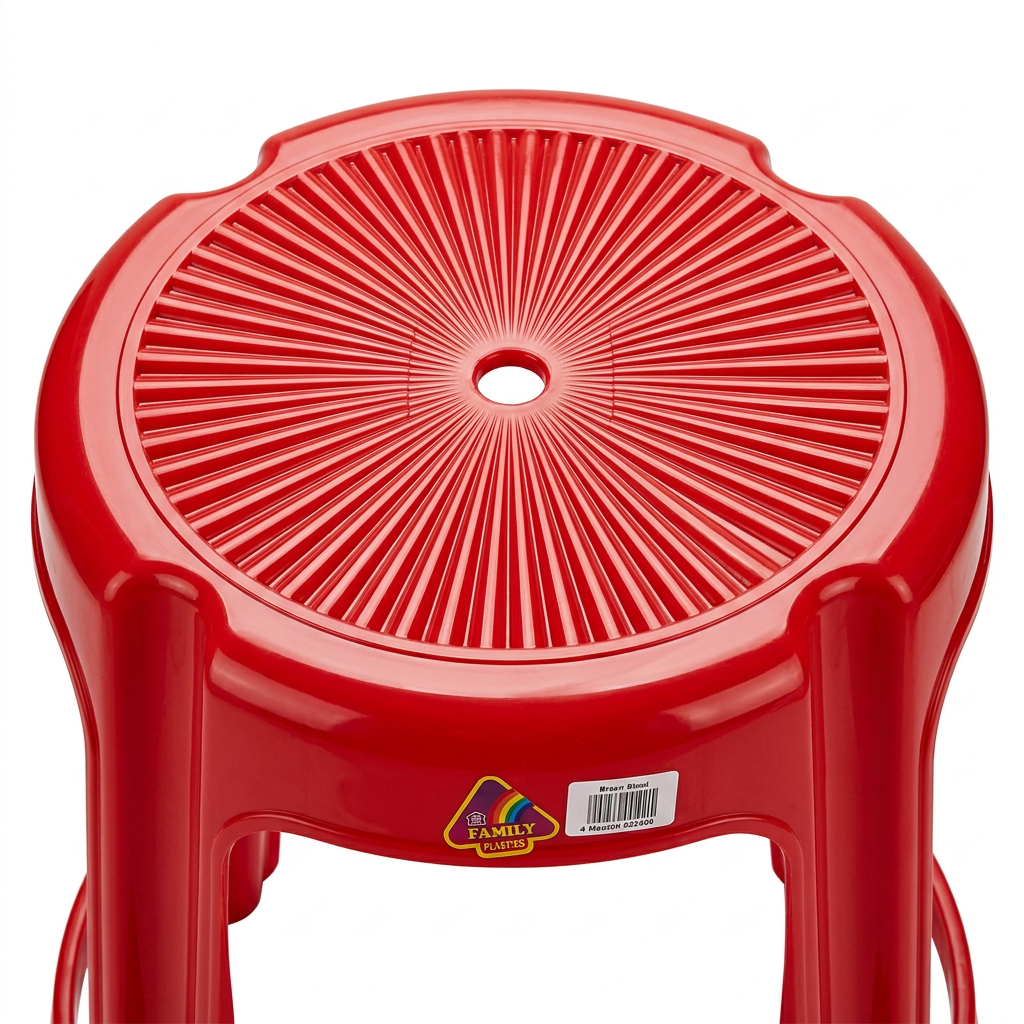 Family Plastic Stool Red - 55×35cm