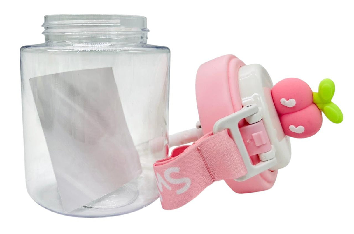 Bailiyou Trasparent Plastic Water Bottle 450ml, Bottle with Fruit Figurines, Pink - Al Kabayel Discount CentreBailiyou Trasparent Plastic Water Bottle 450ml, Bottle with Fruit Figurines, PinkWater BottlesBAILIYOUAl Kabayel Discount Centre