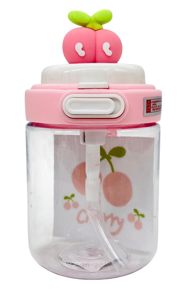 Bailiyou Trasparent Plastic Water Bottle 450ml, Bottle with Fruit Figurines, Pink - Al Kabayel Discount CentreBailiyou Trasparent Plastic Water Bottle 450ml, Bottle with Fruit Figurines, PinkWater BottlesBAILIYOUAl Kabayel Discount Centre