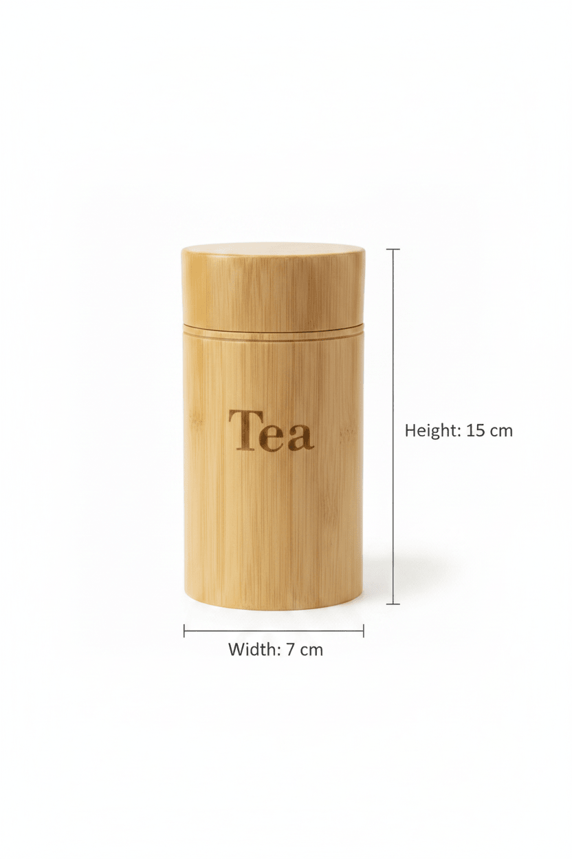 Bamboo Tea Canister With Airtight Lid - 15*7cm / 20*7cm - Al Kabayel Discount CentreBamboo Tea Canister With Airtight Lid - 15*7cm / 20*7cmJars & Food SaversAKDCAl Kabayel Discount Centre
