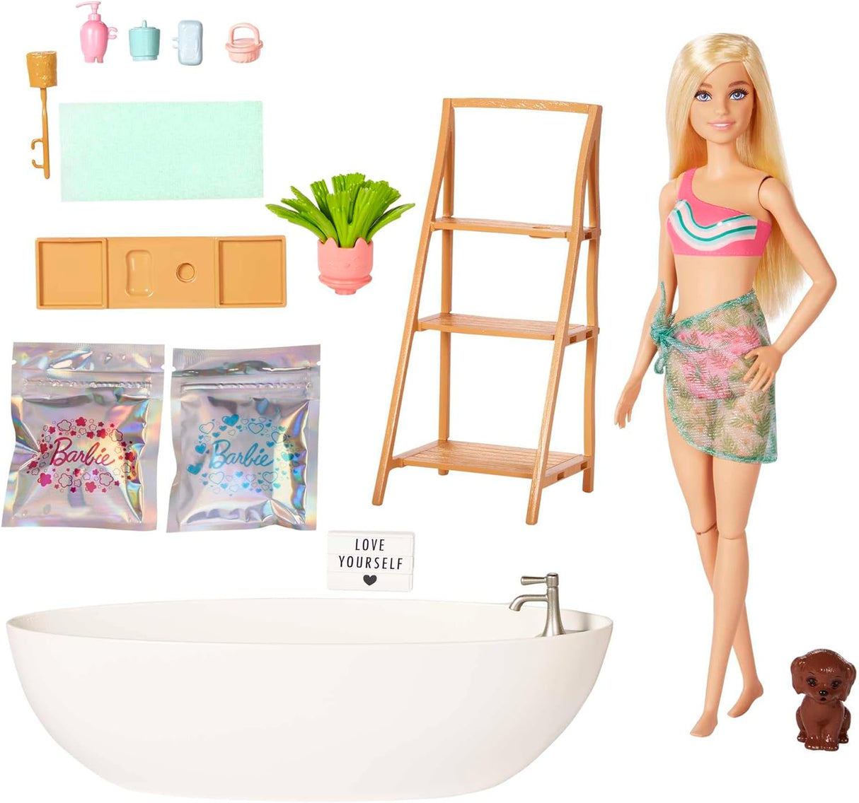 Barbie Doll & Bathtub Playset, Blonde, Confetti Soap & Accessories, HKT92 - Al Kabayel Discount CentreBarbie Doll & Bathtub Playset, Blonde, Confetti Soap & Accessories, HKT92Toys for girlsBARBIEAl Kabayel Discount Centre