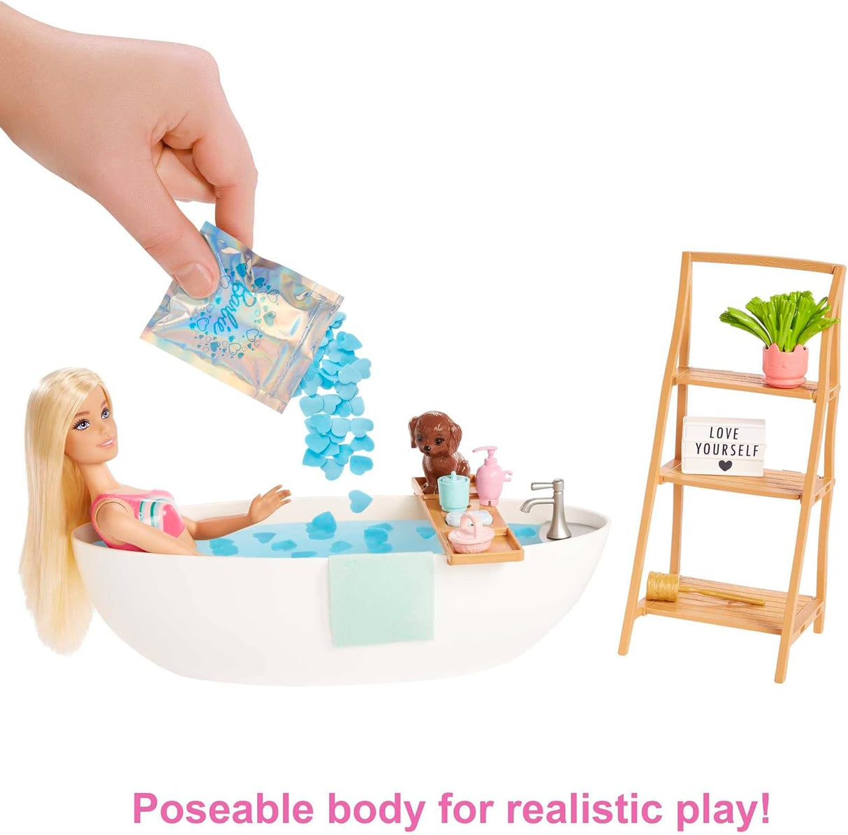 Barbie Doll & Bathtub Playset, Blonde, Confetti Soap & Accessories, HKT92 - Al Kabayel Discount CentreBarbie Doll & Bathtub Playset, Blonde, Confetti Soap & Accessories, HKT92Toys for girlsBARBIEAl Kabayel Discount Centre