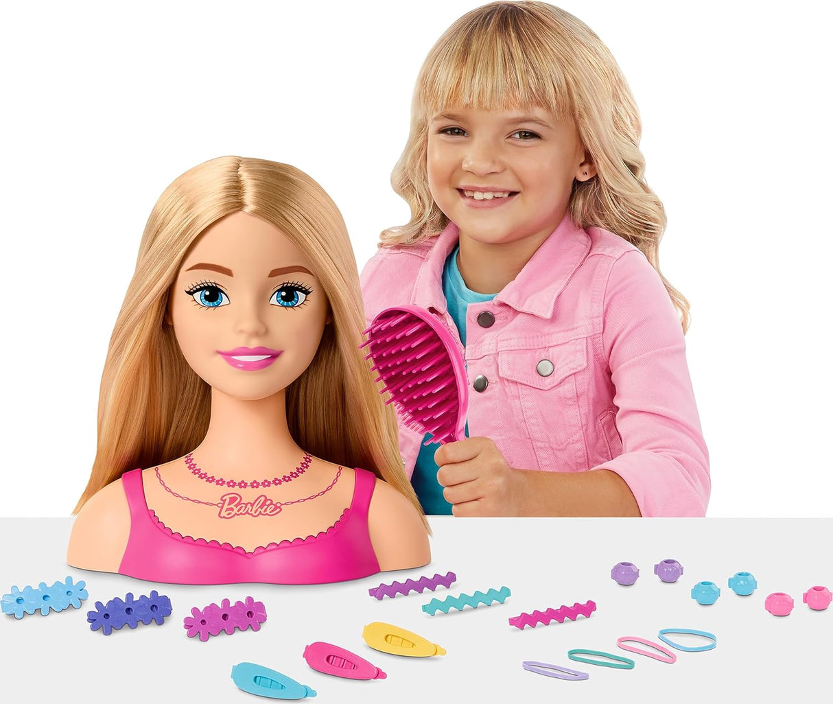 Barbie Doll Head Styler Set, 21pieces Elements, HMD88 - Al Kabayel Discount CentreBarbie Doll Head Styler Set, 21pieces Elements, HMD88Toys for girlsBARBIEAl Kabayel Discount Centre