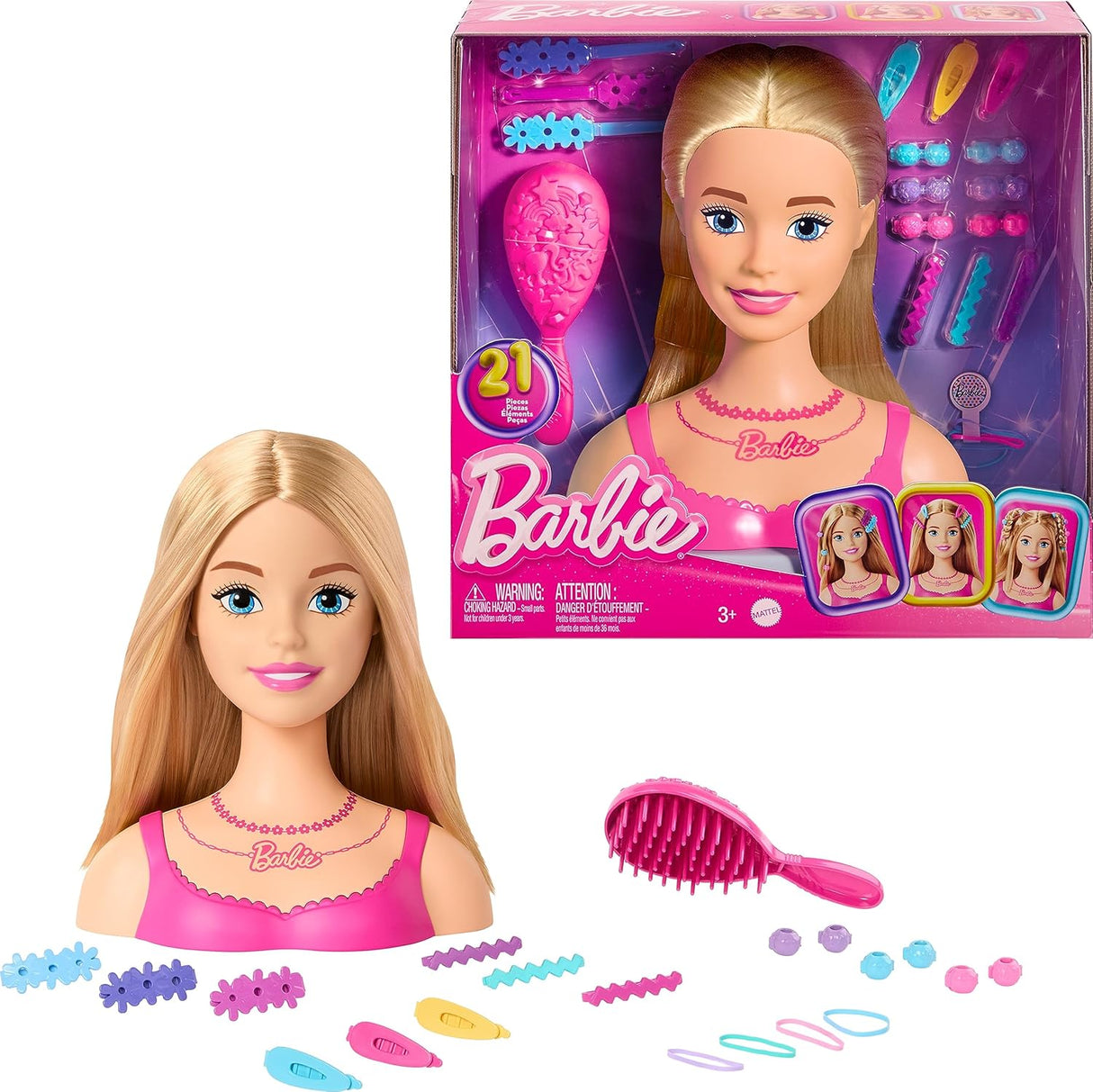 Barbie Doll Head Styler Set, 21pieces Elements, HMD88 - Al Kabayel Discount CentreBarbie Doll Head Styler Set, 21pieces Elements, HMD88Toys for girlsBARBIEAl Kabayel Discount Centre
