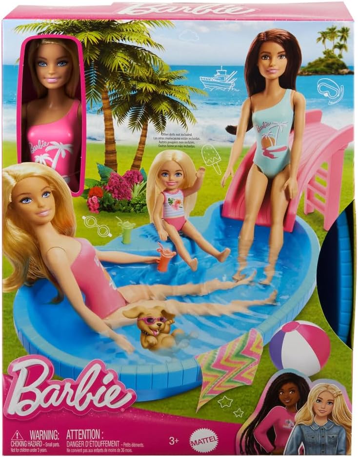 Barbie Pool with Doll Playset, Kids Over 3+ Age, HRJ74 - Al Kabayel Discount CentreBarbie Pool with Doll Playset, Kids Over 3+ Age, HRJ74Toys for girlsBARBIEAl Kabayel Discount Centre
