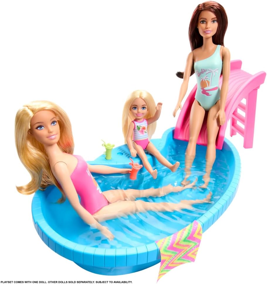 Barbie Pool with Doll Playset, Kids Over 3+ Age, HRJ74 - Al Kabayel Discount CentreBarbie Pool with Doll Playset, Kids Over 3+ Age, HRJ74Toys for girlsBARBIEAl Kabayel Discount Centre