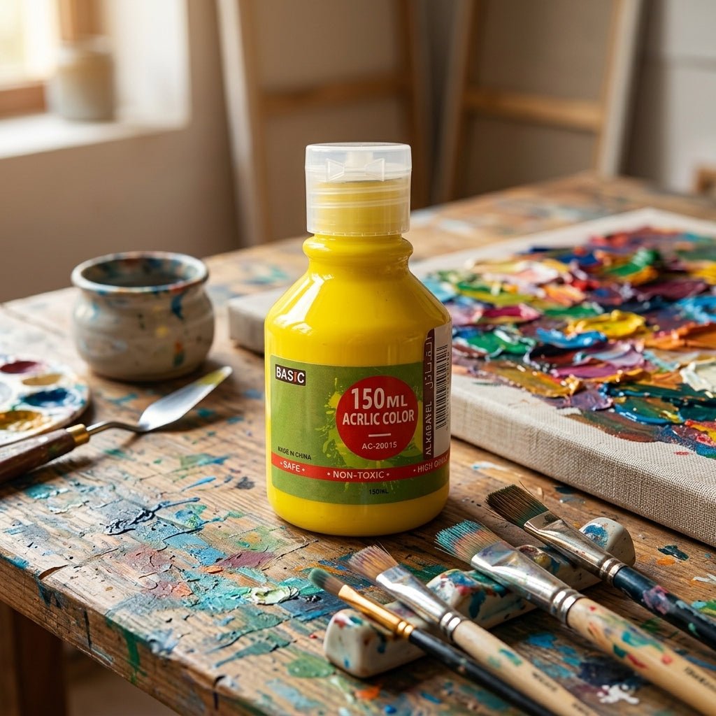 Basic Acrylic Color 150ml – Yellow - Al Kabayel Discount CentreBasic Acrylic Color 150ml – YellowPaintsBASICAl Kabayel Discount Centre
