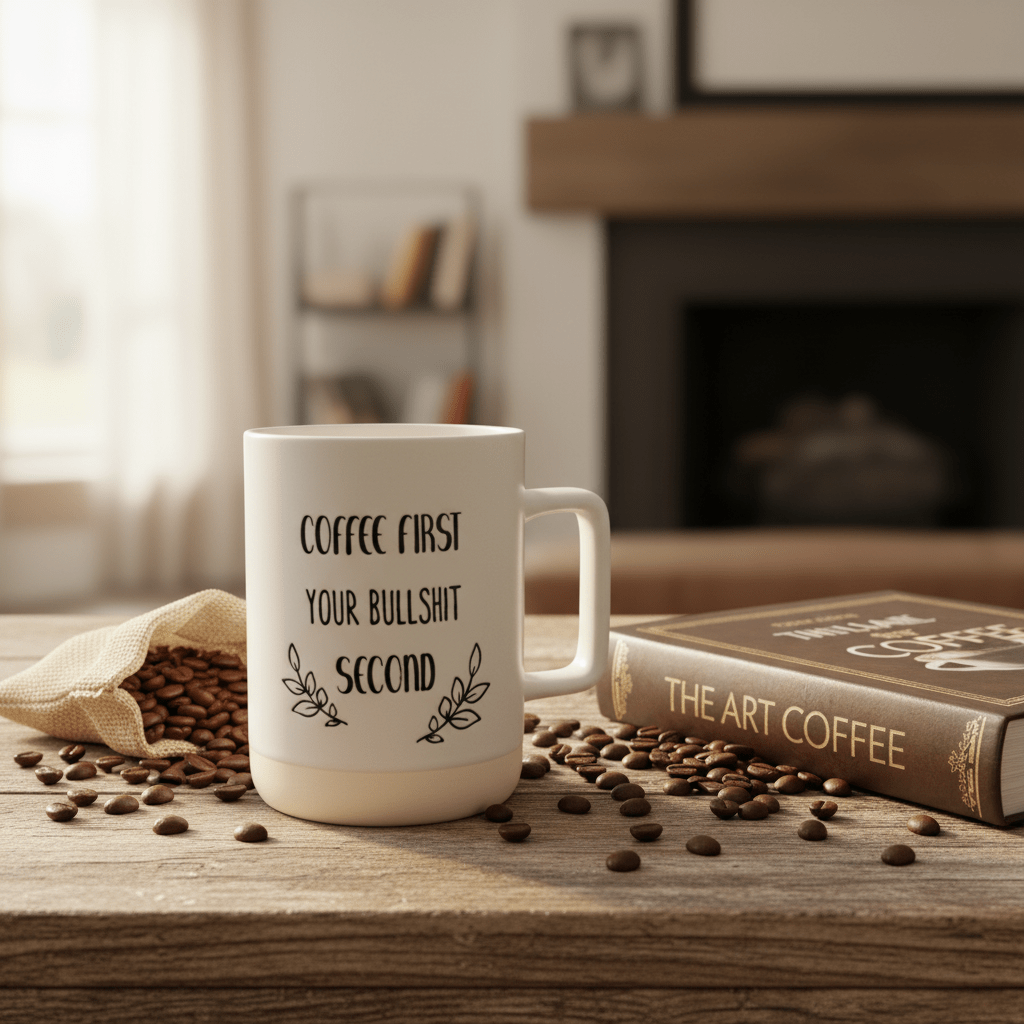Baytix "Coffee First" White & Cream Ceramic Mug — 400ml - Al Kabayel Discount CentreBaytix "Coffee First" White & Cream Ceramic Mug — 400mlMugsBAYTIXAl Kabayel Discount Centre