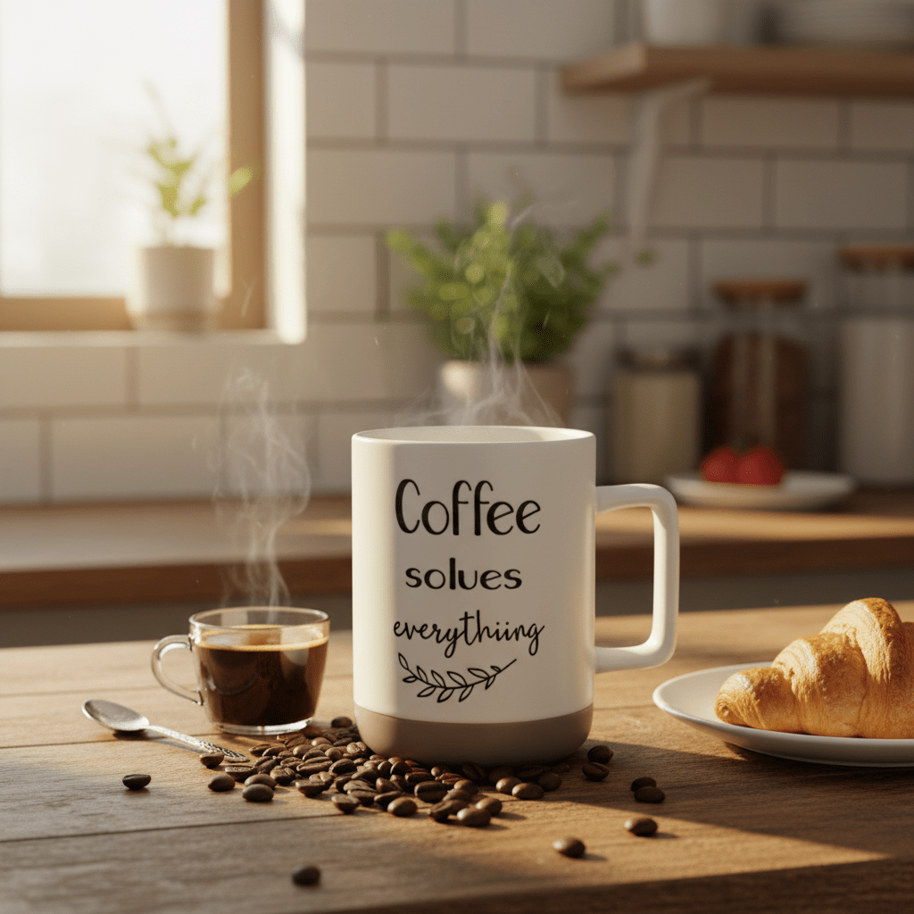 Baytix "Coffee Solves Everything" White & Brown Ceramic Mug – 400ml - Al Kabayel Discount CentreBaytix "Coffee Solves Everything" White & Brown Ceramic Mug – 400mlMugsBAYTIXAl Kabayel Discount Centre