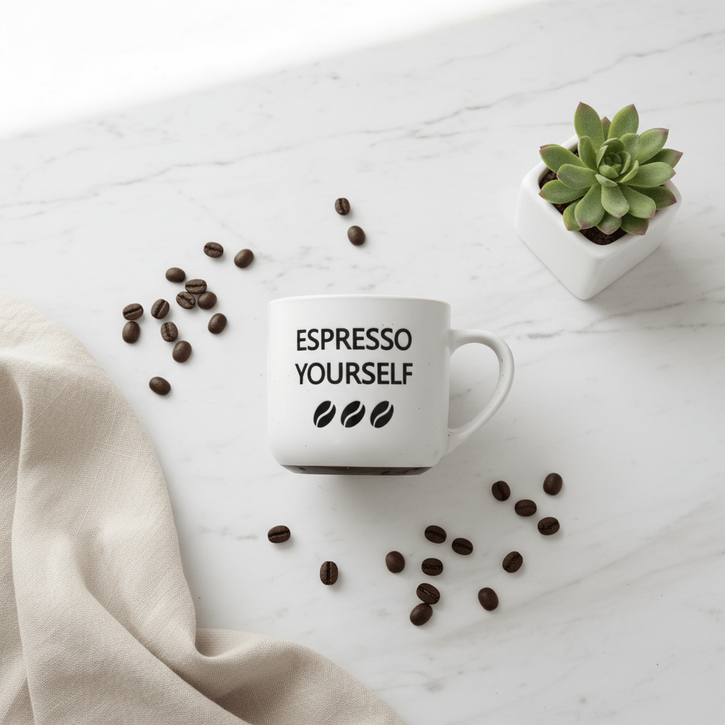 Baytix "Espresso Yourself" White Ceramic Mug — 300ml - Al Kabayel Discount CentreBaytix "Espresso Yourself" White Ceramic Mug — 300mlMugsBAYTIXAl Kabayel Discount Centre