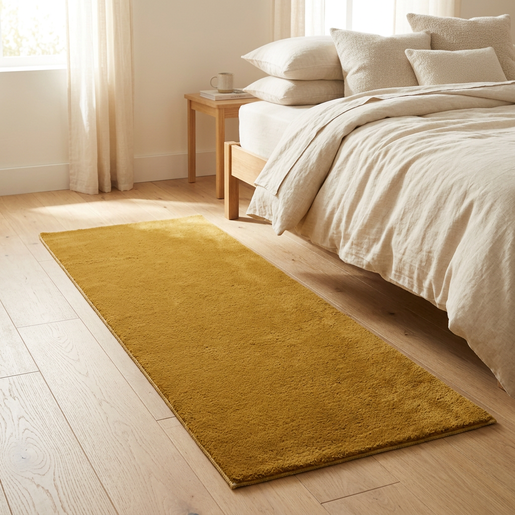 Fur Door Mat Mustard Gold – 60×150cm