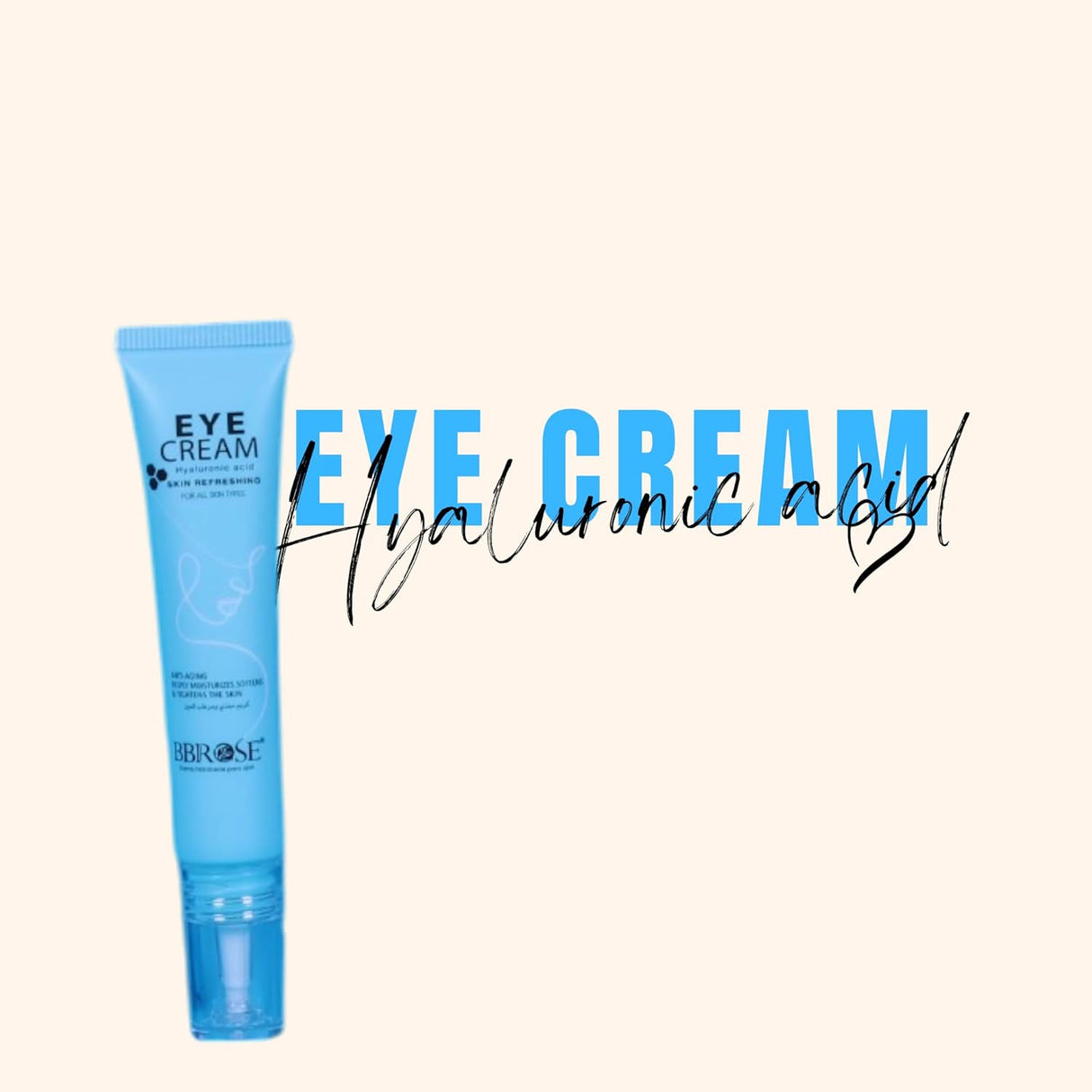 BBROSE Hyaluronic Eye Cream Hydrating & Firming Eye Cream for Dark Circles, Puffiness, Fine Lines & Wrinkles, Enriched with Hyaluronic Acid, Refreshing & Rejuvenating Formula for Youthful Skin - 30ML - Al Kabayel Discount CentreBBROSE Hyaluronic Eye Cream Hydrating & Firming Eye Cream for Dark Circles, Puffiness, Fine Lines & Wrinkles, Enriched with Hyaluronic Acid, Refreshing & Rejuvenating Formula for Youthful Skin - 30MLSkin CareBBROSEAl Kabayel Discount Centre