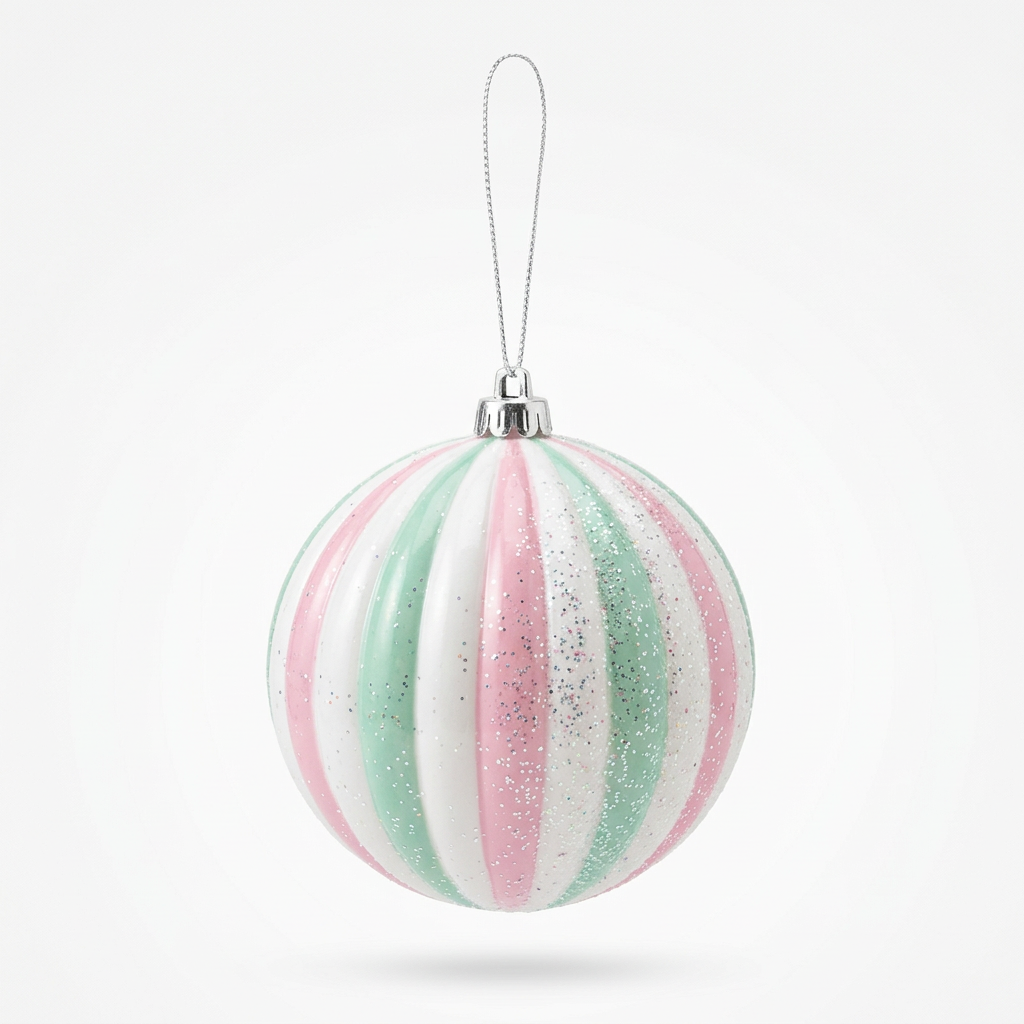 Plastic Christmas Hanging Ball - 10cm