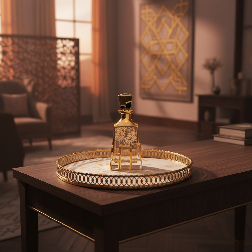 Glass Perfume Bottle Gold - 250ml