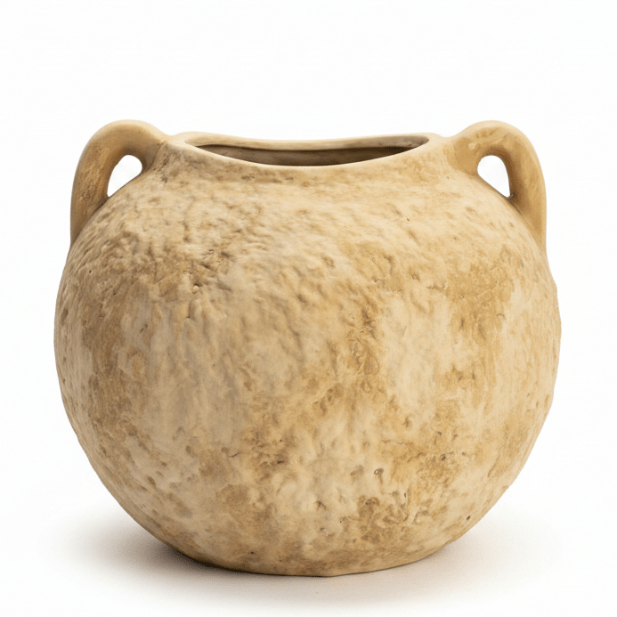 Beige Ceramic Vase with Dual Handles | Rustic Textured Finish | Round Bulbous Body | Home Décor Accent Piece | 20 × 13 cm - Al Kabayel Discount CentreBeige Ceramic Vase with Dual Handles | Rustic Textured Finish | Round Bulbous Body | Home Décor Accent Piece | 20 × 13 cmHome Décor AccentsAKDCAl Kabayel Discount Centre