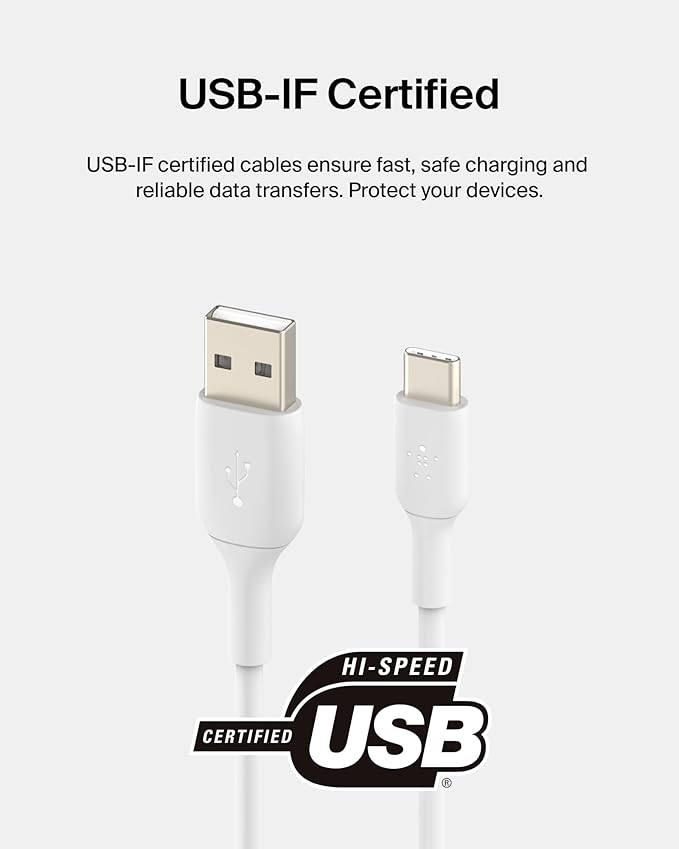 BELKIN BoostCharge USB - C charger cable, USB - A to USB - C cable, 1 meter, White - Al Kabayel Discount CentreBELKIN BoostCharge USB - C charger cable, USB - A to USB - C cable, 1 meter, WhiteCords & AdaptersBELKINAl Kabayel Discount Centre