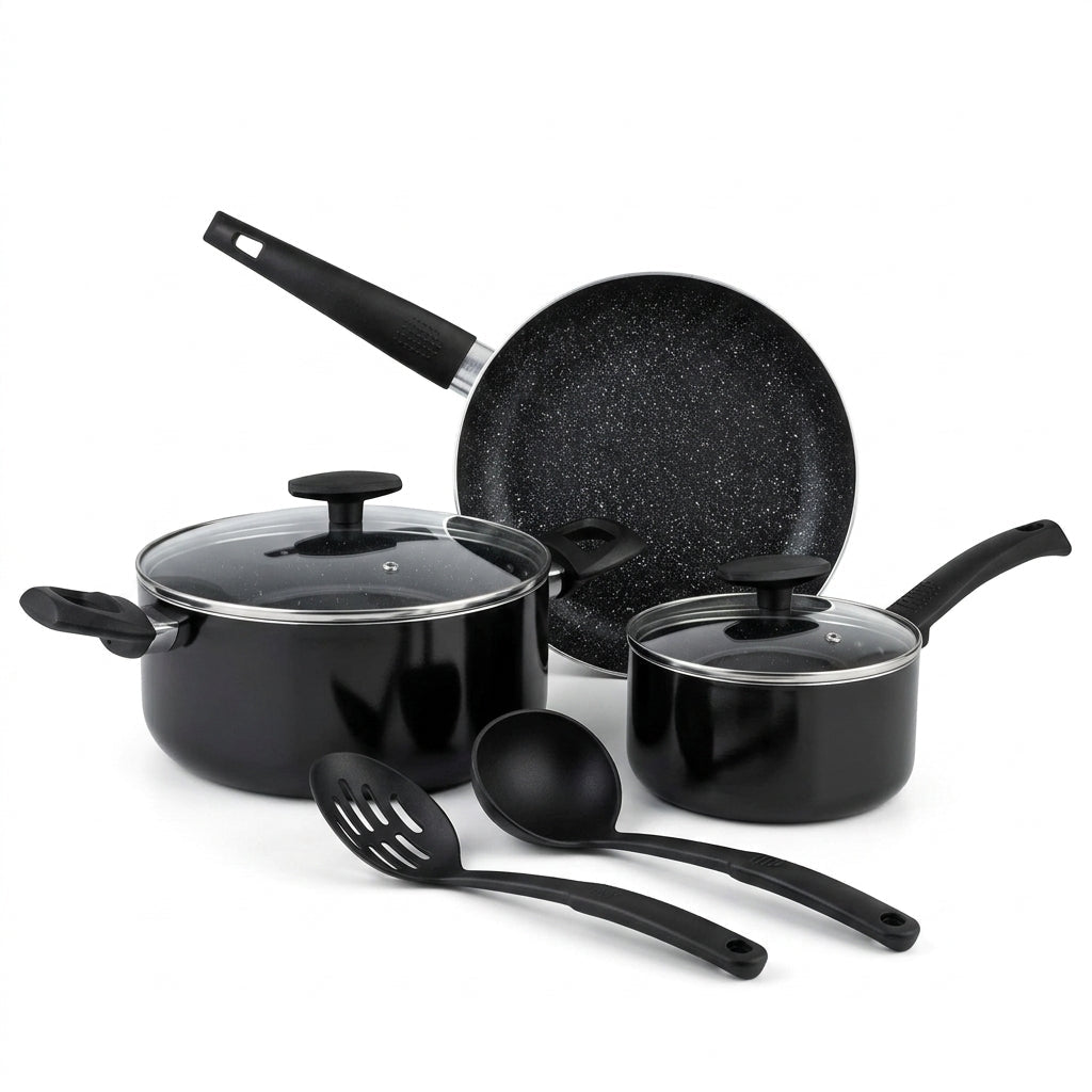 Bergner 7-Piece Marble+ Non-Stick Cookware Set - Al Kabayel Discount CentreBergner 7-Piece Marble+ Non-Stick Cookware SetCookware SetBERGNERAl Kabayel Discount Centre