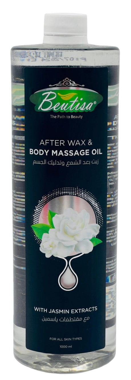 Beutisa After Wax & Body Massage Oil with Jasmine Extracts 1000ml, For All Skin Types - Al Kabayel Discount CentreBeutisa After Wax & Body Massage Oil with Jasmine Extracts 1000ml, For All Skin TypesBath & BodyBEUTISAAl Kabayel Discount Centre