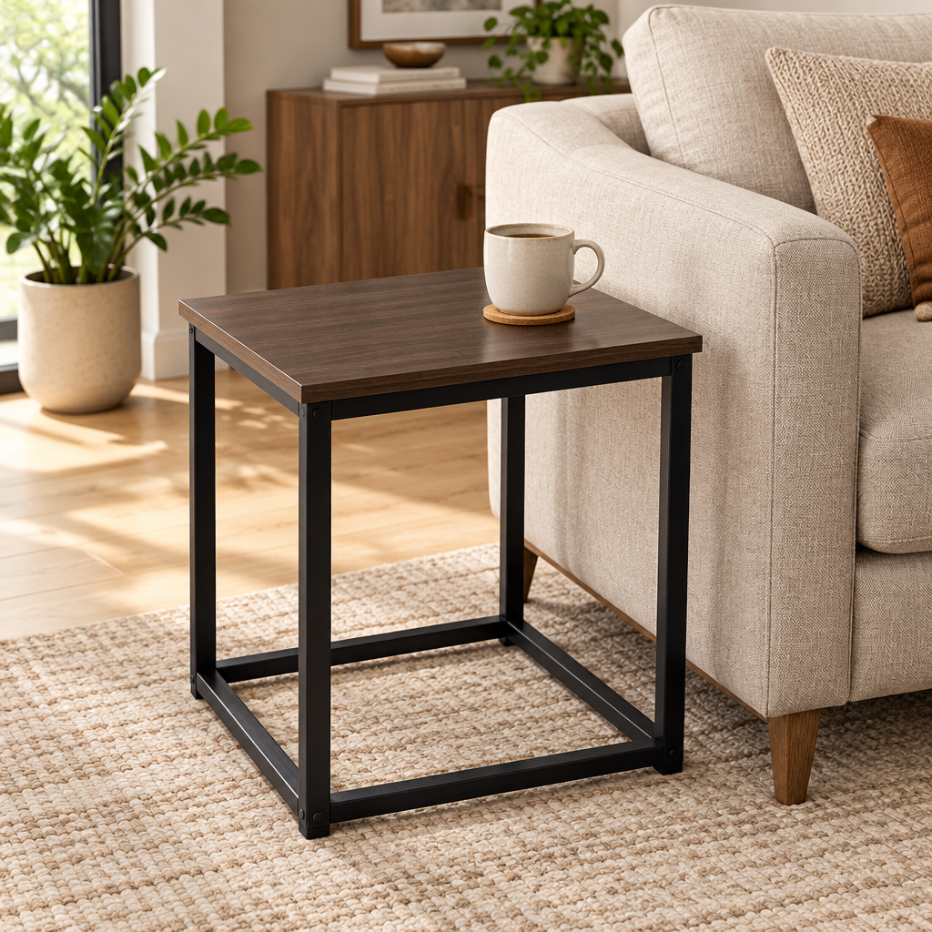 Wooden and Metal Coffee Table - 33×30cm