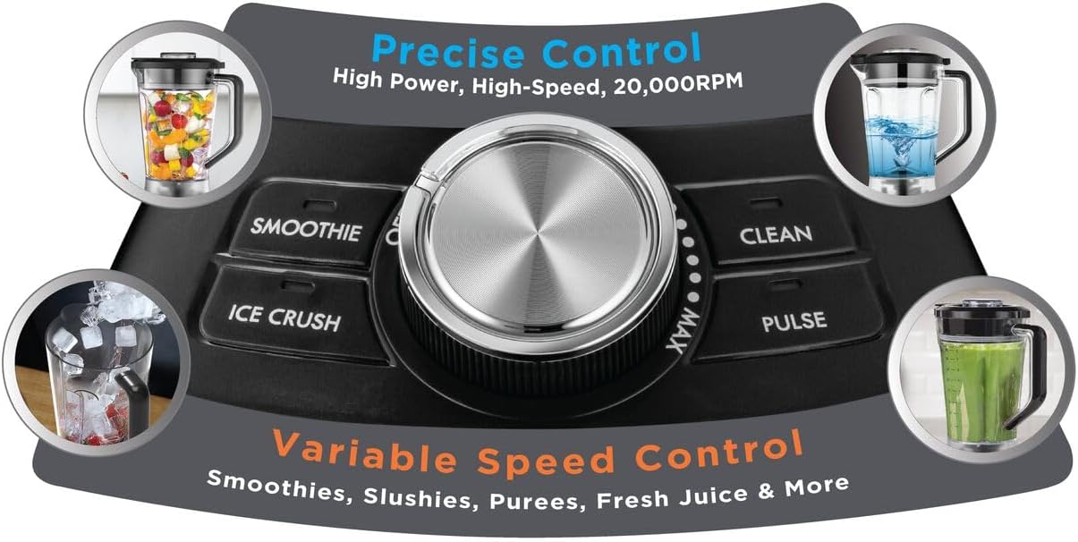 bfbm BLACK+DECKER High - Speed Blender, 1200W Motor, 1.85L BPA - Free Jar, 500ml Travel Cup, 20,000 RPM, 6 - Blade, Stainless Steel, Smoothie & Ice Crush Presets, Variable Speed, Black/Silver - BXH1200 - B5 - Al Kabayel Discount Centrebfbm BLACK+DECKER High - Speed Blender, 1200W Motor, 1.85L BPA - Free Jar, 500ml Travel Cup, 20,000 RPM, 6 - Blade, Stainless Steel, Smoothie & Ice Crush Presets, Variable Speed, Black/Silver - BXH1200 - B5Blenders, Mixers & Food ProcessorsBLACK & DECKERAl Kabayel