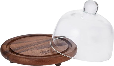 Billi Butter and Cheese Glass Dome with Wooden Stand, Brown, 12 x 15 cm, ACA - 930 - Al Kabayel Dicount CenterBilli Butter and Cheese Glass Dome with Wooden Stand, Brown, 12 x 15 cm, ACA - 930Serveware SetsbilliAl Kabayel Dicount Center