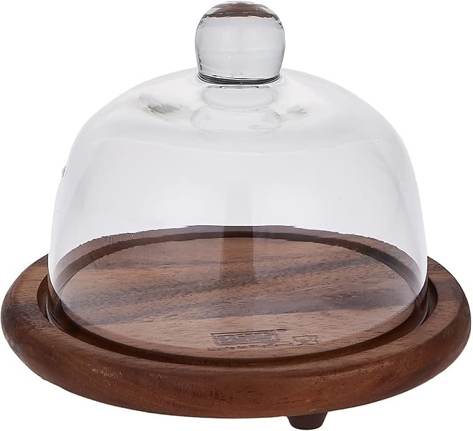 Billi Butter and Cheese Glass Dome with Wooden Stand, Brown, 12 x 15 cm, ACA - 930 - Al Kabayel Dicount CenterBilli Butter and Cheese Glass Dome with Wooden Stand, Brown, 12 x 15 cm, ACA - 930Serveware SetsbilliAl Kabayel Dicount Center