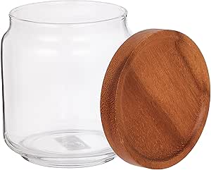 Billi Glass Canister with Stackable Wooden Lid Small 500ML, Clear/Brown, ACA - OG56 - SL - Al Kabayel Dicount CenterBilli Glass Canister with Stackable Wooden Lid Small 500ML, Clear/Brown, ACA - OG56 - SLFood ContainersbilliAl Kabayel Dicount Center