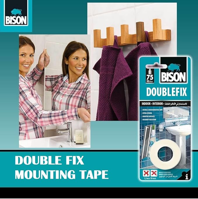 Bison Double Fix Mounting Tape, White - 1,5mx19mm - Al Kabayel Discount CentreBison Double Fix Mounting Tape, White - 1,5mx19mmGardening ToolsBISONAl Kabayel Discount Centre