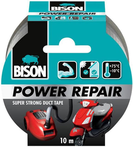 BISON Power Repair Super Strong Duct Tape 10m, Grey - Al Kabayel Discount CentreBISON Power Repair Super Strong Duct Tape 10m, GreyTapes & Packaging TapesBISONAl Kabayel Discount Centre