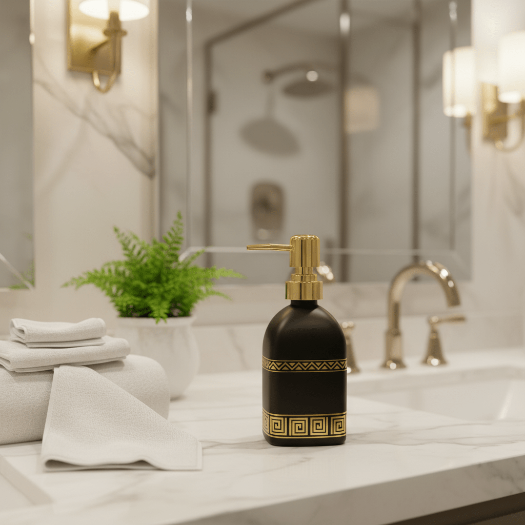 Black Ceramic & Plastic Soap Dispenser – 450ml - Al Kabayel Discount CentreBlack Ceramic & Plastic Soap Dispenser – 450mlHolders & DispensersAKDCAl Kabayel Discount Centre