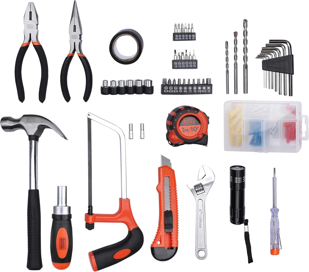 Black & Decker 108 Pieces Hand Tool Kitfor Home & Office Orange/Black BMT108C - Al Kabayel Discount CentreBlack & Decker 108 Pieces Hand Tool Kitfor Home & Office Orange/Black BMT108CHand ToolsBLACK & DECKERAl Kabayel Discount Centre