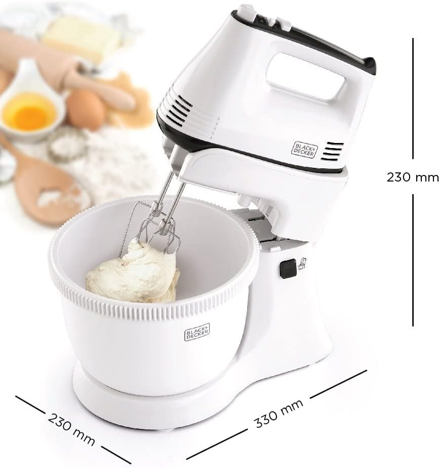 Black & Decker 300w 5 speed multifunction bowl and stand mixer, white - m700 - Al Kabayel Discount CentreBlack & Decker 300w 5 speed multifunction bowl and stand mixer, white - m700Blenders, Mixers & Food ProcessorsBLACK & DECKERAl Kabayel Discount Centre