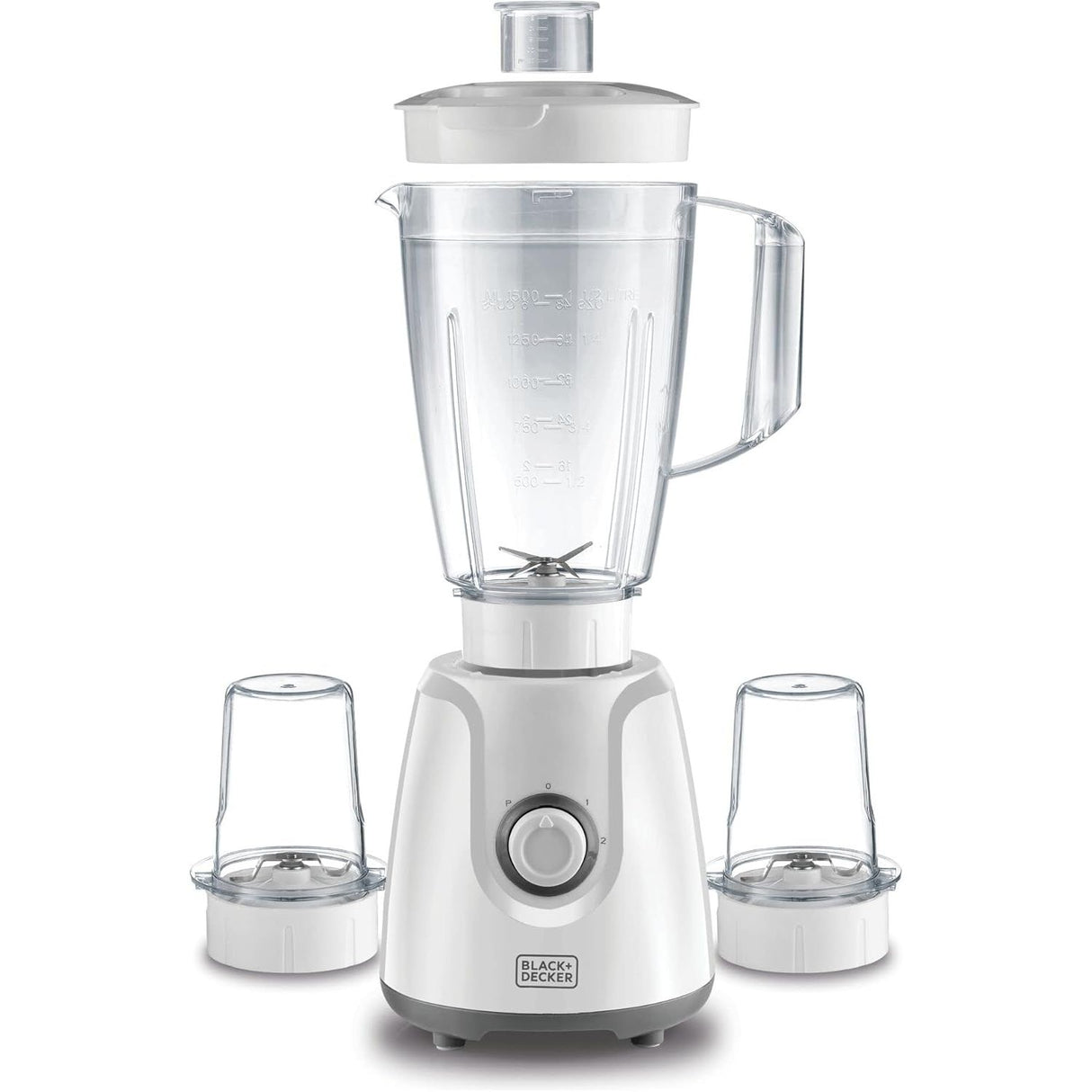 Black Decker 400W 1.5L Blender With Grinder Mill & Chopper Mill, 2 Speed Control with Pulse, White - Bx4000 - B5 - Al Kabayel Discount CentreBlack Decker 400W 1.5L Blender With Grinder Mill & Chopper Mill, 2 Speed Control with Pulse, White - Bx4000 - B5Food & Drink AppliancesBLACK+DECKERAl Kabayel Discount Centre