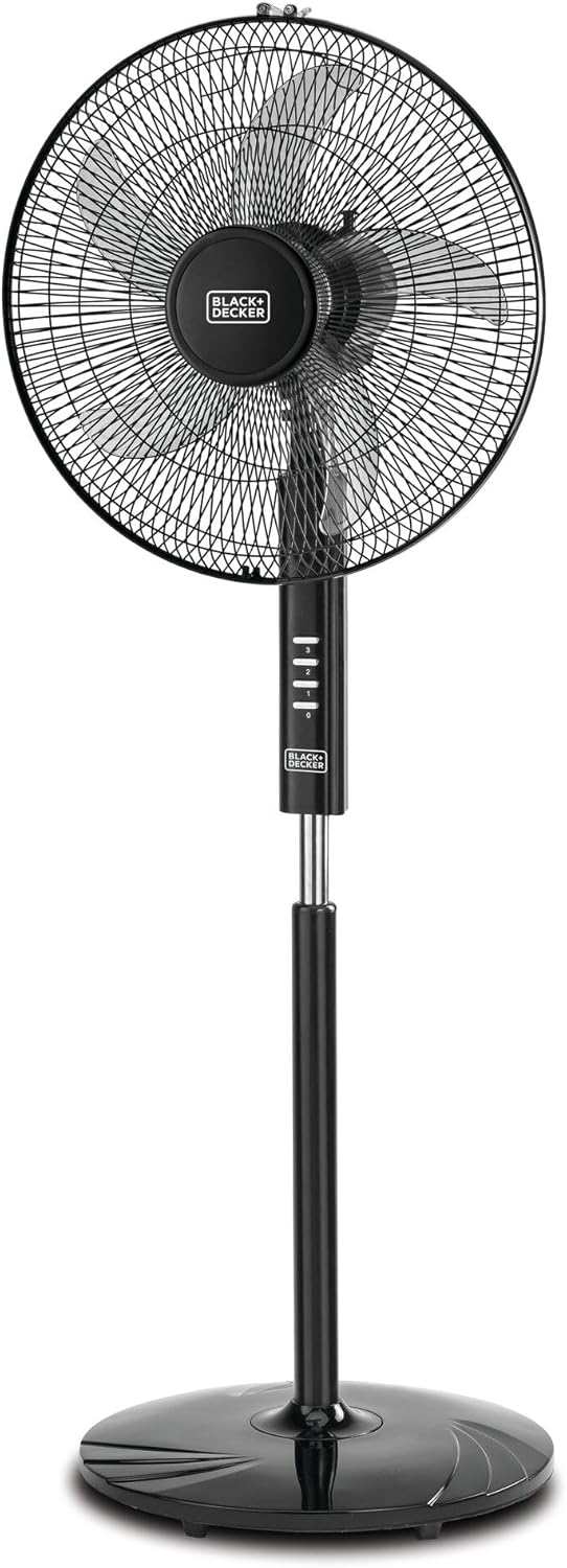 Black & Decker 60W Stand Fan 16 Inch Diameter, 90° Wide Swing 3 Speeds Plus Modes And 5AS Blade, For The Perfect Temperature FS1620 - B5 - Al Kabayel Discount CentreBlack & Decker 60W Stand Fan 16 Inch Diameter, 90° Wide Swing 3 Speeds Plus Modes And 5AS Blade, For The Perfect Temperature FS1620 - B5Fans/HeatersBLACK & DECKERAl Kabayel Discount Centre